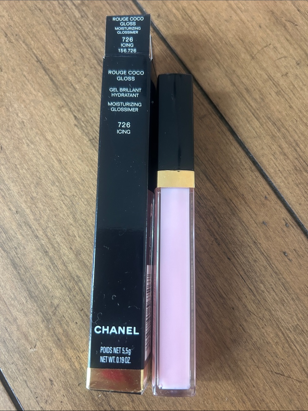 NEW IN BOX CHANEL Rouge Coco Gloss 726 Icing - Sheer Pink Gloss